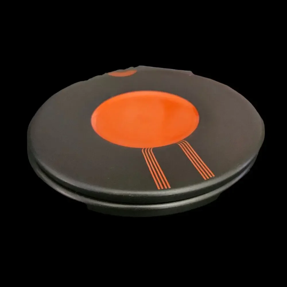 IKEA Black Red Orange Geometric Salad Dessert Plates Set of 2 Thailand